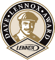 Dave Lennox Award logo featuring a portrait of a man in a cap, surrounded by the words "Dave Lennox Award" and the Lennox brand name below.